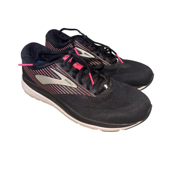 Brooks Addiction 14 Road Running Shoes 10.5 Black Pink Trail Sneakers Cushioned - Picture 3 of 12